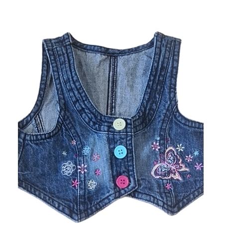 MATALAN Denim Waistcoat Girls 12-18 Months