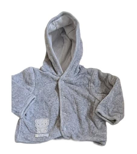 M&S Grey Hooded Jacket Girls 0-3 Months