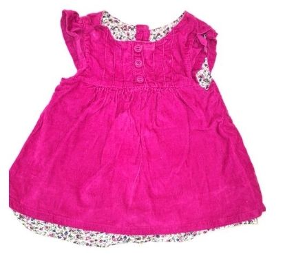 JoJo Mama Bebe Pink Cord Dress Girls 0-3 Months