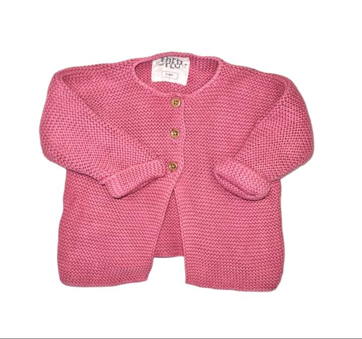 F&F Pink Cardigan Girls 3-6 Months