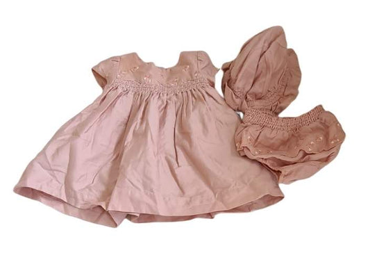 M&S Pink 3 Piece Dress Girls 0-3 Months