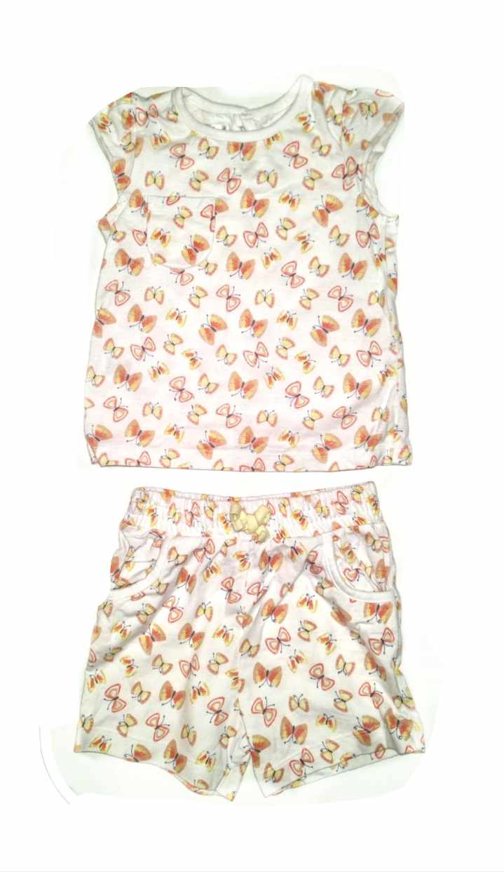 M&CO Butterfly Pyjamas Girls 6-9 Months