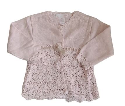 H&M Pink Floral Cardigan Girls 6-9 Months