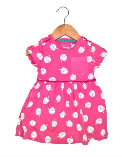 TU Pink Strawberry Dress Girls 9-12 Months