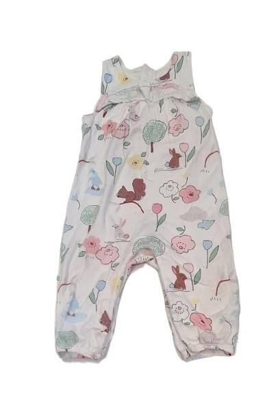 M&S Rabbits & Flowers Jumpsuit Girls 9-12 Months