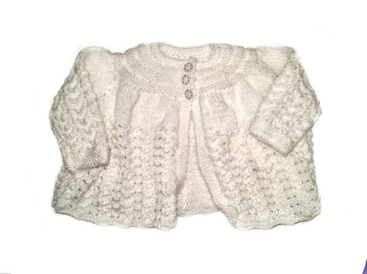 Cream Knitted Cardigan Girls 6-9 Months