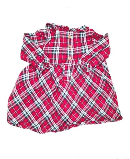 GEORGE Red Checked Dress Girls 0-3 Months