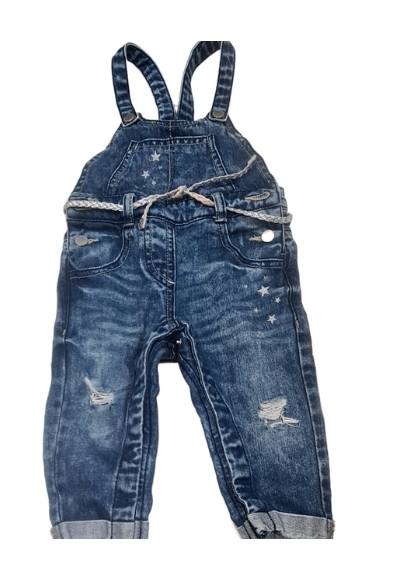 NEXT Denim Dungarees Girls 9-12 Months