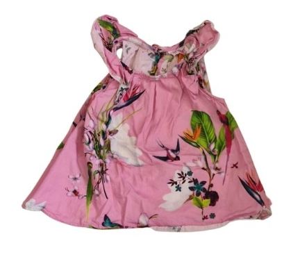 TED BAKER Pink Floral Dress Girls 3-6 Months