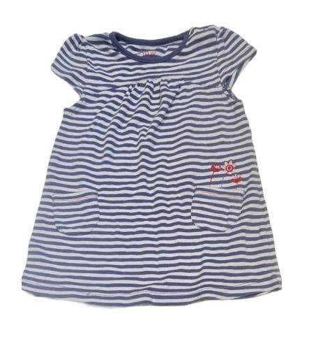 TU Blue Striped Dress Girls 9-12 Months