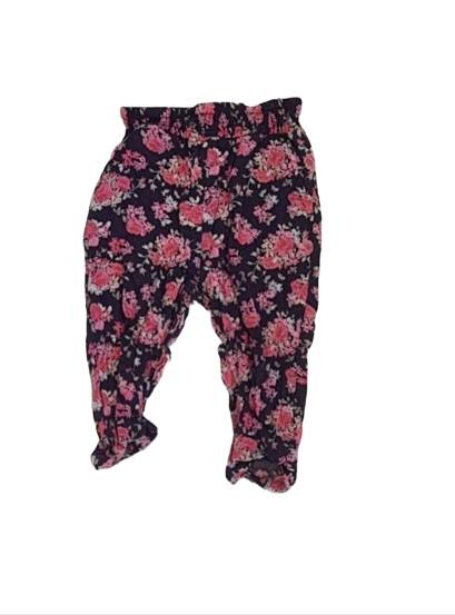 H&M Floral Cotton Trousers Girls 6-9 Months