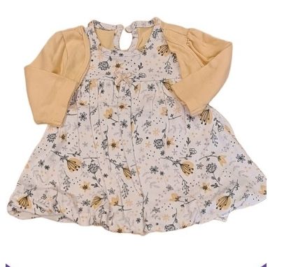 GEORGE Yellow Floral Dress Girls 0-3 Months