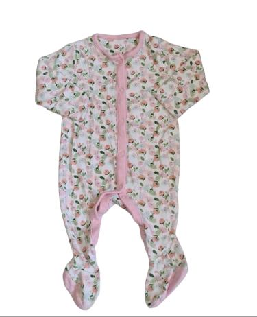 M&CO Floral Sleepsuit Girls 3-6 Months