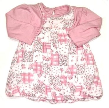 GEORGE Pink and White Dress Girls 6-9 Months