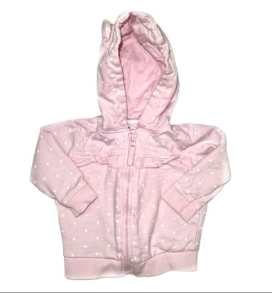 PEACOCKS Pink Polka Dot Hoodie Girls 3-6 Months