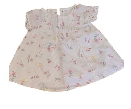 GEORGE White Floral Dress Girls 0-3 Months