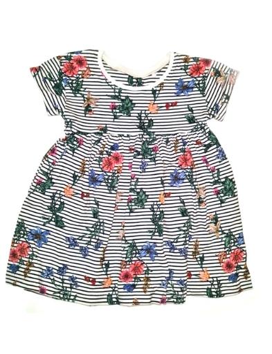 NEXT Floral Striped Dress Girls 6-9 Months