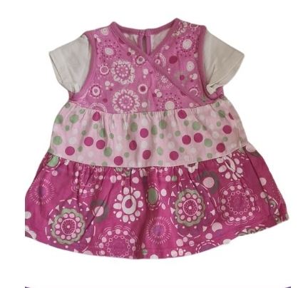 GEORGE Pink Patterned Dress Girls 6-9 Months