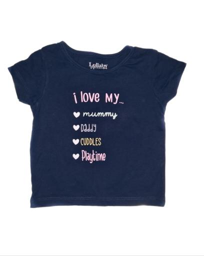 PEACOCKS Navy Blue T-Shirt Girls 6-9 Months