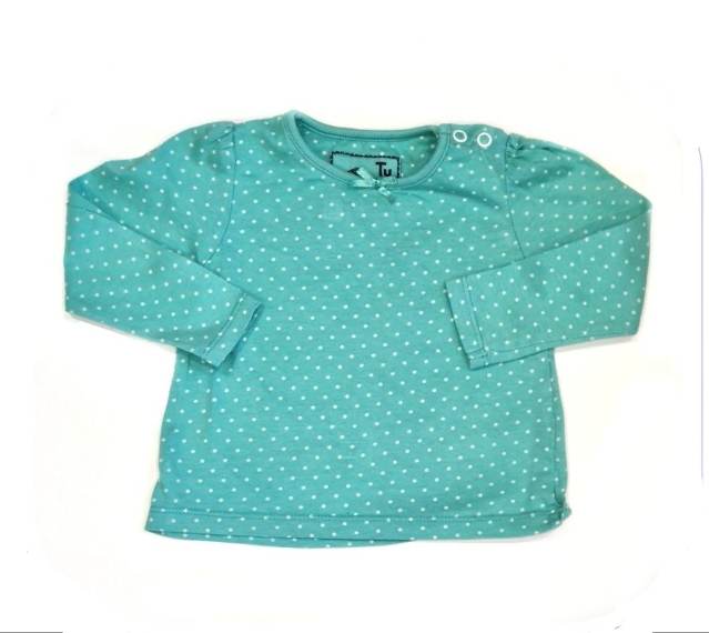 TU Polka Dot Green Top Girls 3-6 Months