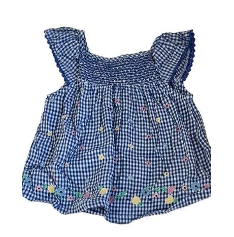 F&F Checked Floral Top Girls 12-18 Months