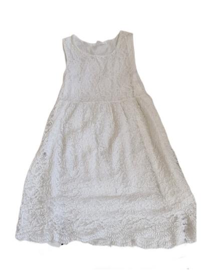 White Laced Dress Girls 7-8 Years