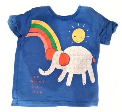 GEORGE Elephant T-Shirt Girls 3-6 Months