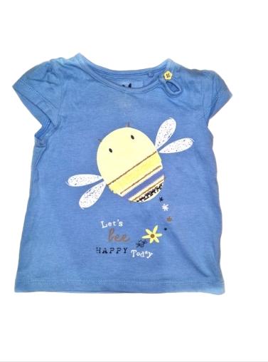 TU Blue Bee T-Shirt Girls 6-9 Months