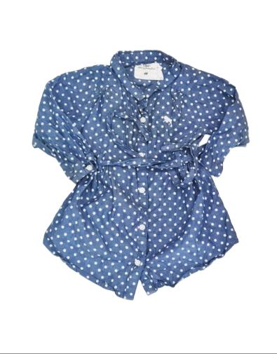 H&M Spotty Denim Dress Girls 6-9 Months