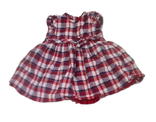 GEORGE Red Checked Dress Girls 9-12 Months