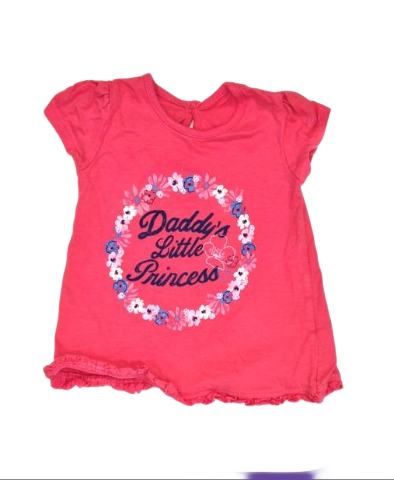 GEORGE Pink Flower Tee Girls 12-18 Months