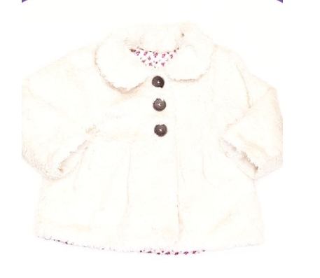 GEORGE Fluffy White Coat Girls 12-18 Months