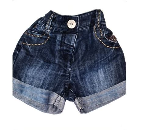 NEXT Blue Denim Shorts Girls 12-18 Months