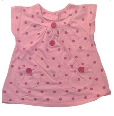 Pink Polka Dot Top Girls 12-18 Months