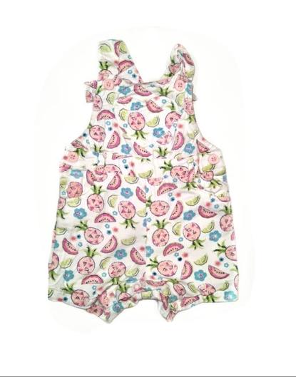 M&CO Fruits and Flowers Dungarees Girls 6-9 Months