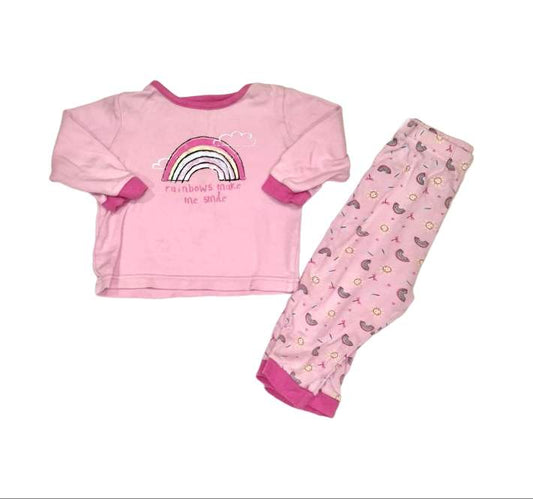 GEORGE Pink Pyjamas Girls 9-12 Months