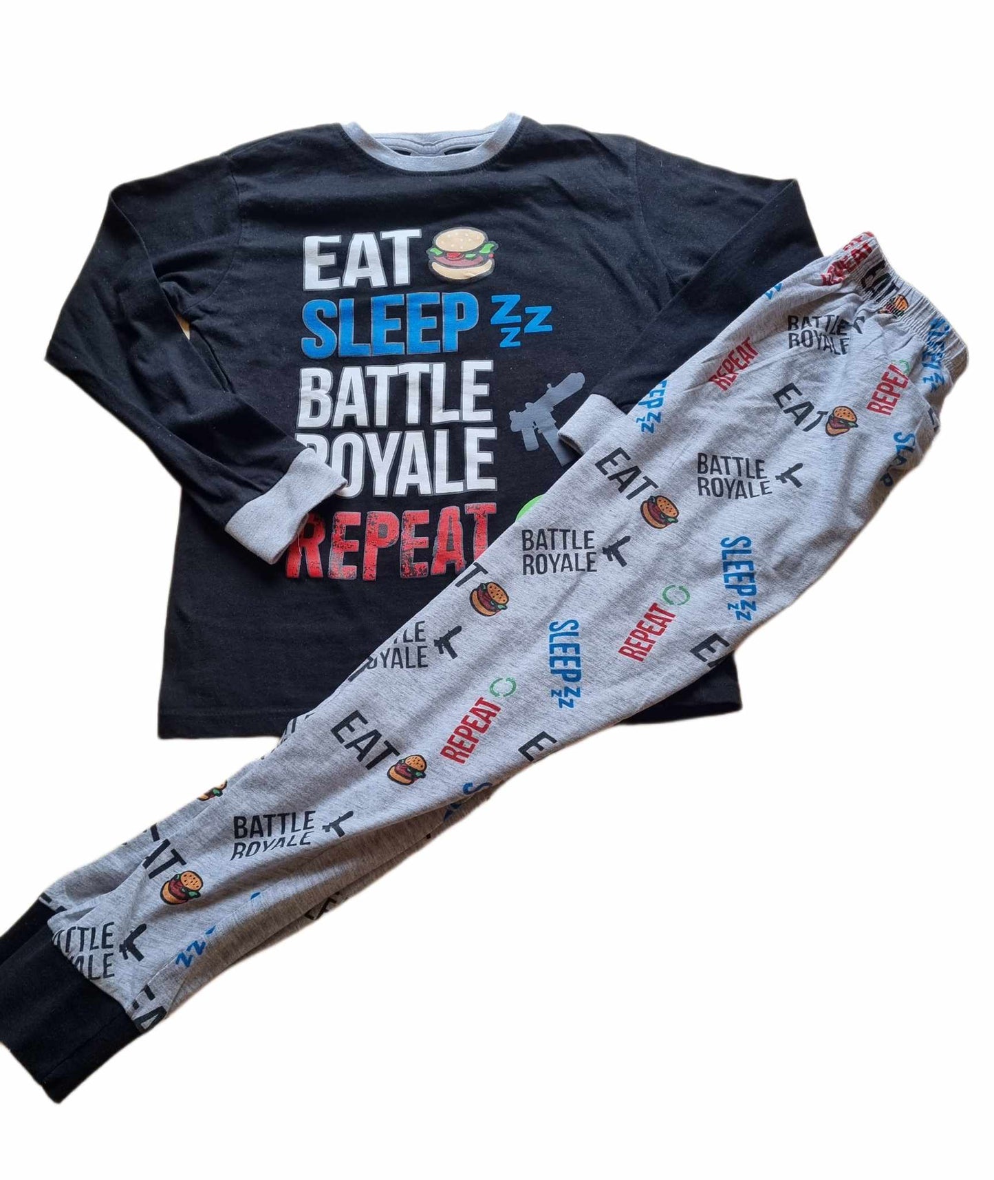 'Eat Sleep Battle Royale Repeat' PJ's Boys 7-8 Years