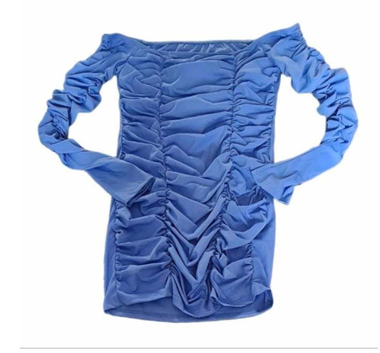 SHEIN Blue Ruffled Dress Women's Size 12-14