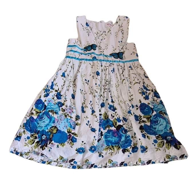 Butterflies and Flowers Dress Girls 9-10 Years