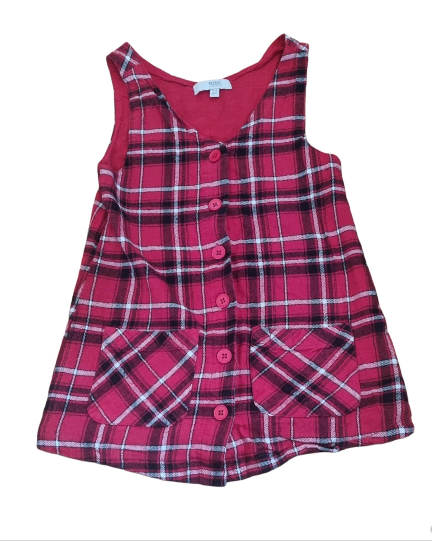 PEACOCKS Tartan Dress Girls 4-5 Years