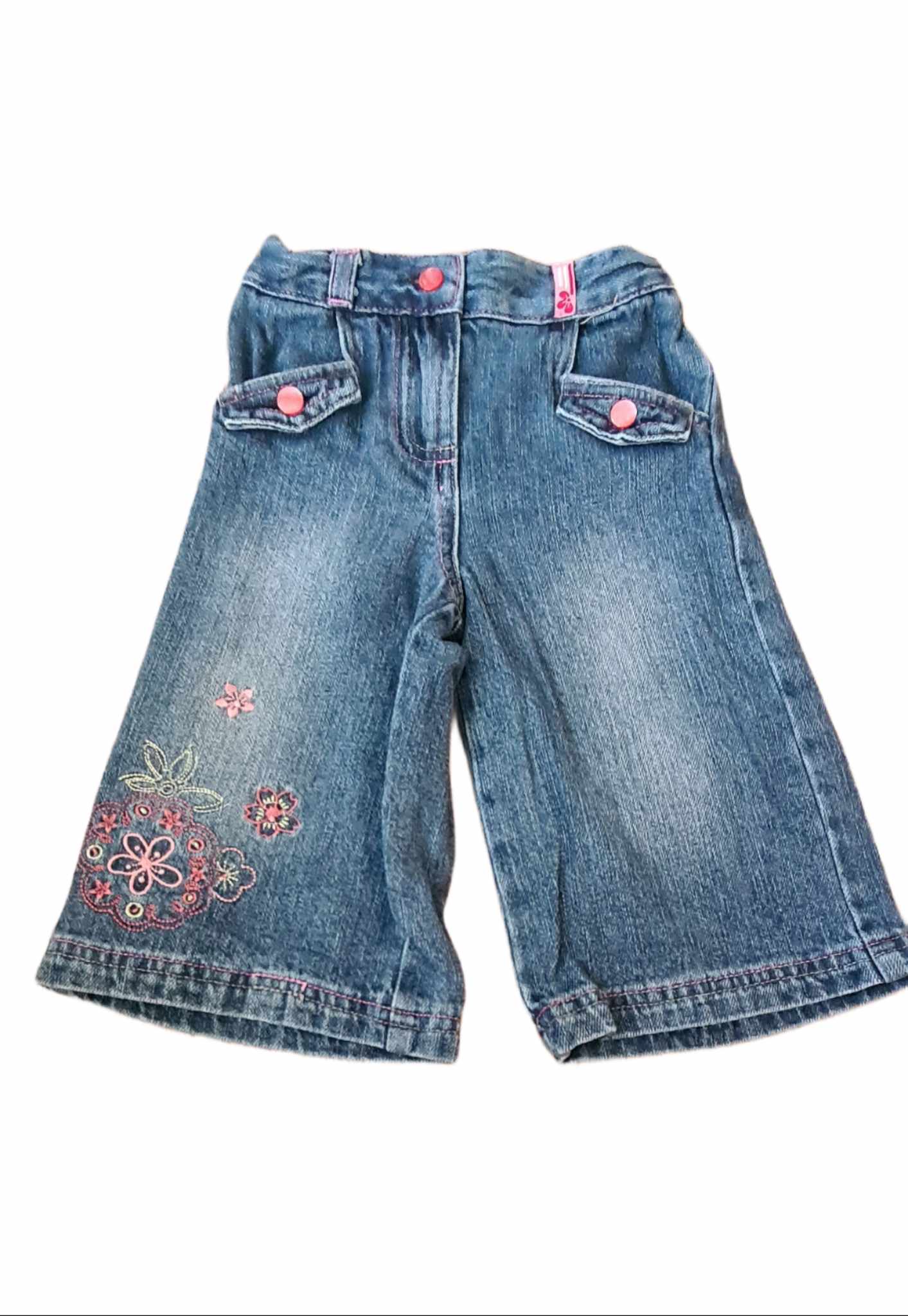 Floral Blue Jeans Girls 9-12 Months