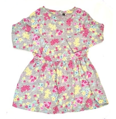 PEP CO Floral Long Sleeve Grey Dress Girls 2-3 Years