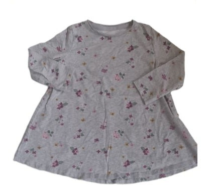 F&F Grey Floral Flow Top Girls 2-3 Years