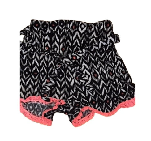 PRIMARK Black and White Cotton Shorts Girls 2-3 Years