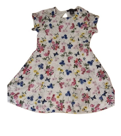 PRIMARK White Laced Floral Print Dress Girls 2-3 Years