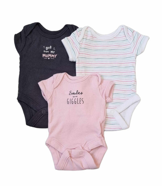 PRIMARK 3 Vests Set Girls Newborn