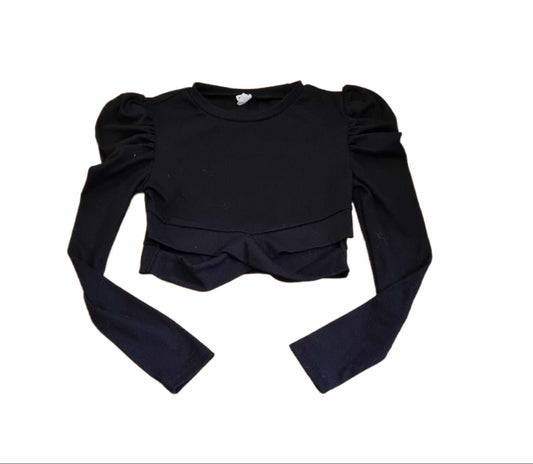 SHEIN Black Crop Top Girls 9-10 Years