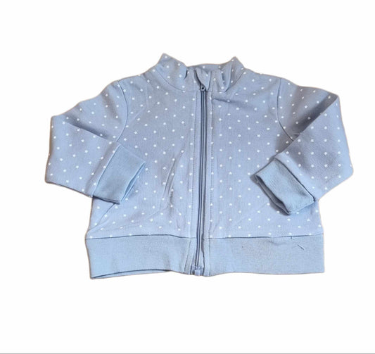 Blue Polka Dot Zipped Jumper Girls 0-3 Months