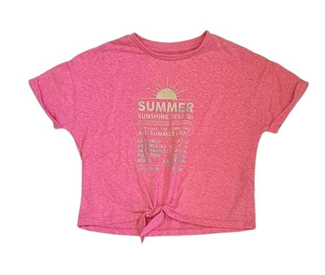 M&S Pink Tie Top Girls 8-9 Years