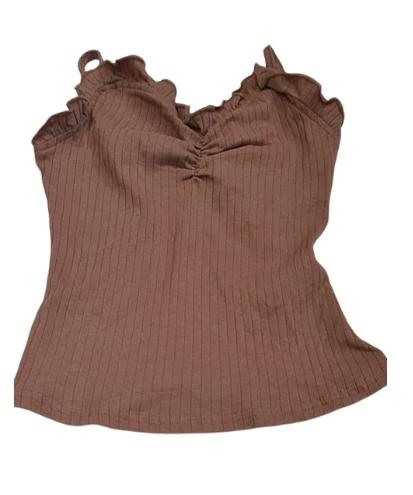 SHEIN Brown Strap Top Girls 10-11 Years